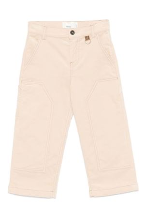 Pantalone in cotone beige FENDI KIDS | BMF233AS5BF1P2P